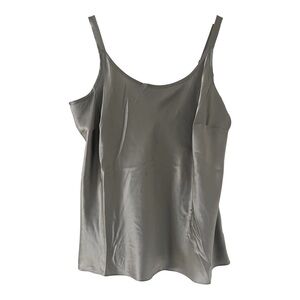 Talbots Sleek Silver 1X Plus 100% Silk Camisole Shell Tank (small spot)